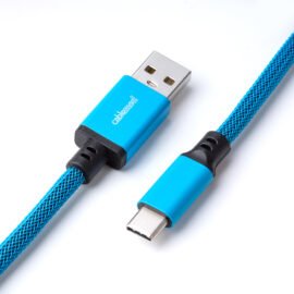CableMod Classic Coiled Keyboard Cable (Spectrum Blue, USB A to USB Type C /  USB A to Micro USB , 150cm)