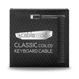 CableMod Pro Coiled Keyboard Cable (Midnight Black, USB A to USB Type C, 150cm)