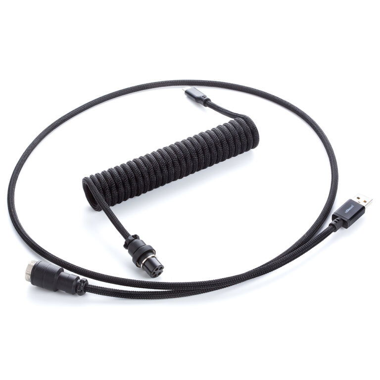 CableMod Pro Coiled Keyboard Cable (Midnight Black, USB A to USB Type C